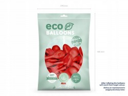 Balony Eco pastelowe 30 cm, czerwony, 100 szt.