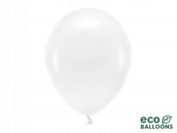 Balony Eco pastelowe 30 cm, biały, 10 szt.