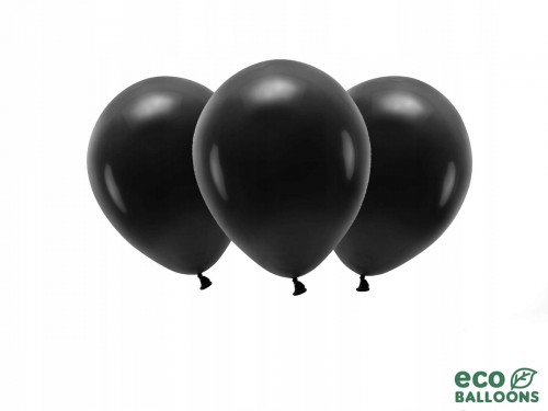 Balony Eco pastelowe 30 cm, czarny, 10 szt.