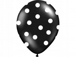Balony 14" "Kropki" Pastel Black 50szt.