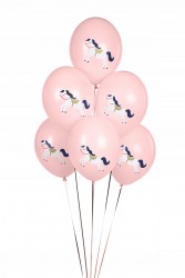 Balony 30 cm, Konik, Pastel Pale Pink 6 szt.