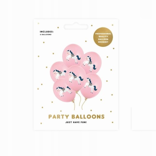 Balony 30 cm, Konik, Pastel Pale Pink 6 szt.