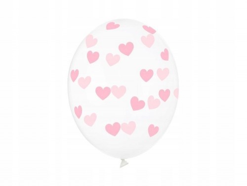 Balony 30 cm, Serduszka, Crystal Clear, 1op./50szt.