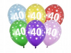 Balony 30 cm, 40th Birthday, Metallic Mix, 1op./50szt.