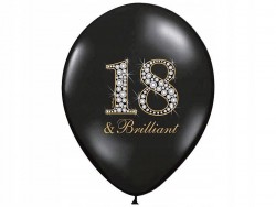 Balony 30 cm, 18 & Brilliant, Pastel Black, 1op./50szt.