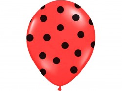 Balony 30 cm, Kropki, Pastel Poppy Red, mix, 1op./50szt.