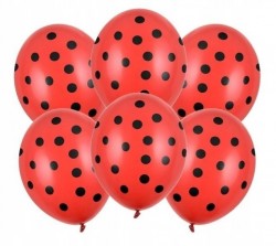 Balony 30 cm, Kropki, Pastel Poppy Red, mix, 1op./50szt.