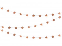 Girlanda Gwiazdki, różowe złoto, 3,6 m