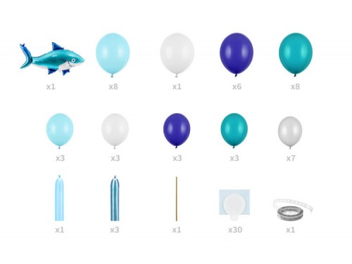 Girlanda balonowa niebieska Rekin 150x95 cm