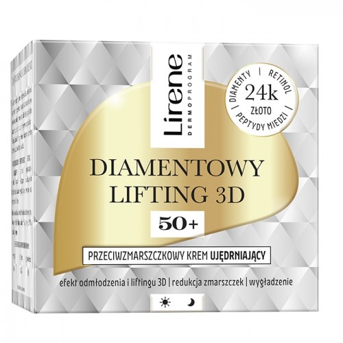 Lirene Diamentowy Lifting 3D przeciwzmarszczkowy krem ujędrniający 50+ 50 ml