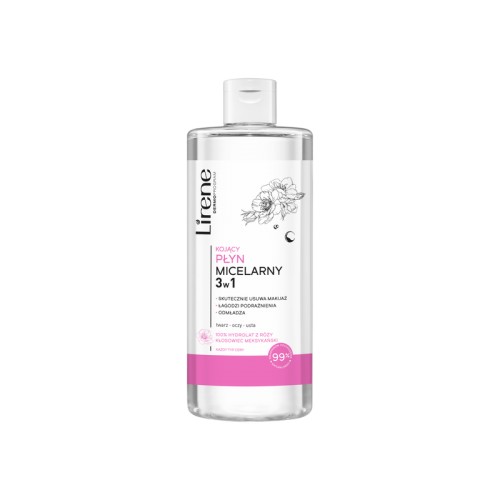 Lirene 3w1 kojący płyn micelarny Hydrolat z Róży 400 ml