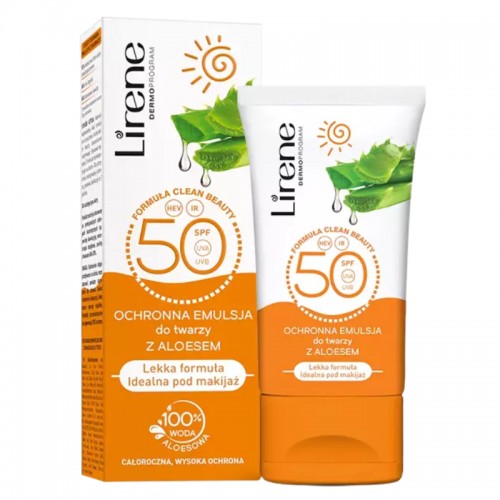 Lirene Ochronna emulsja do twarzy z aloesem SPF 50 50 ml