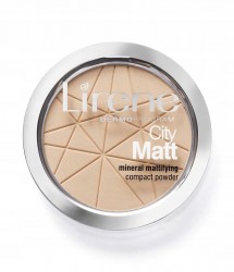 Lirene City Matt Mineral Mattifying Compact Powder mineralny puder matujący 01 Transparentny 9g